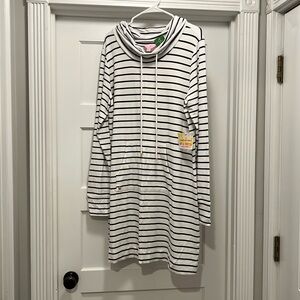 Lilly Pulitzer UPF 50+ Hillary Popover Dress in mystic stripe, NWT, XL